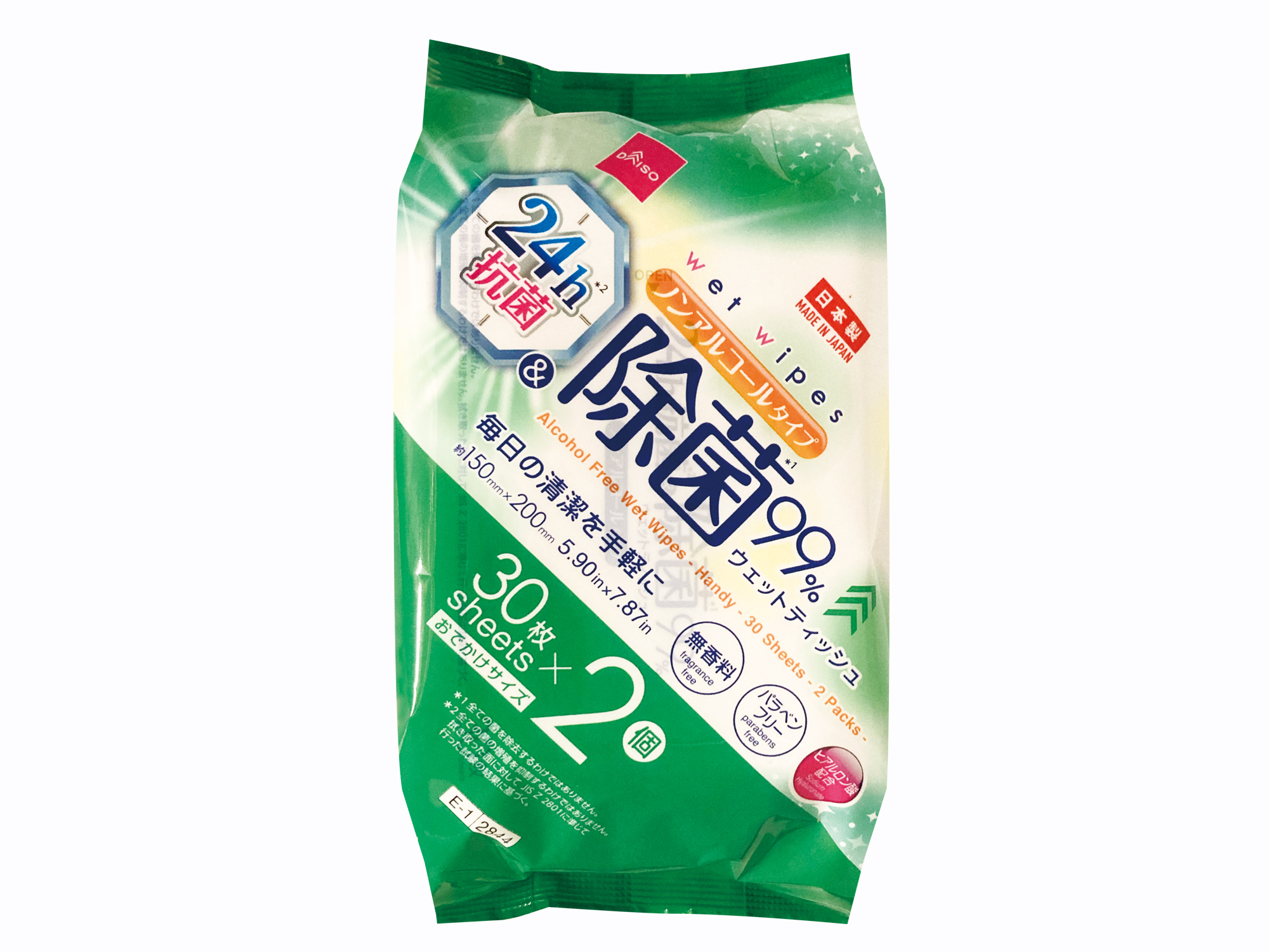 無酒精濕紙巾/30枚 2入