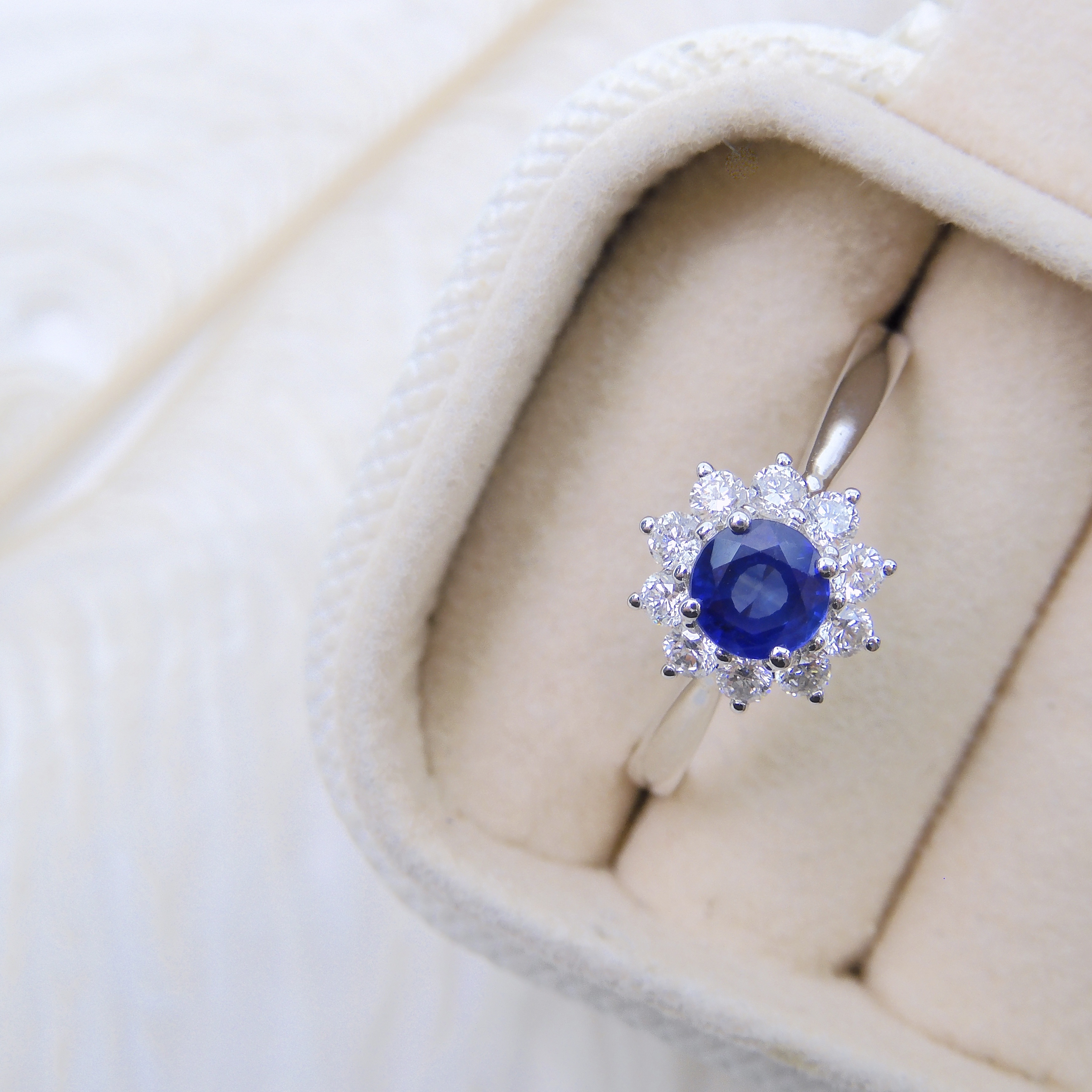 18K金 0.5ct 藍寶石戒指 (配國際證書)