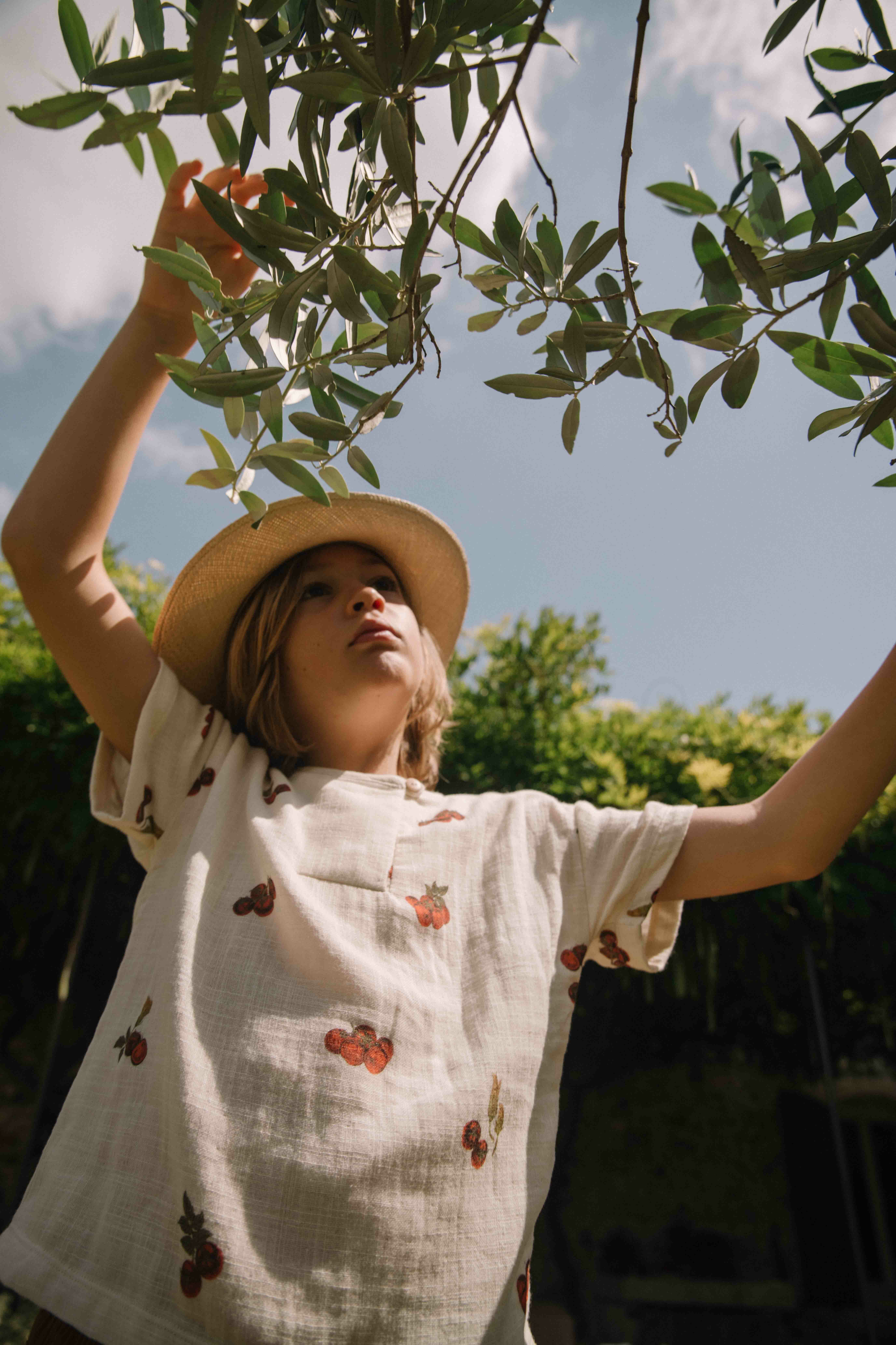 STUDIO BOHEME PARIS 單扣棉紗上衣 T-shirt Orso-Off white tomatoes