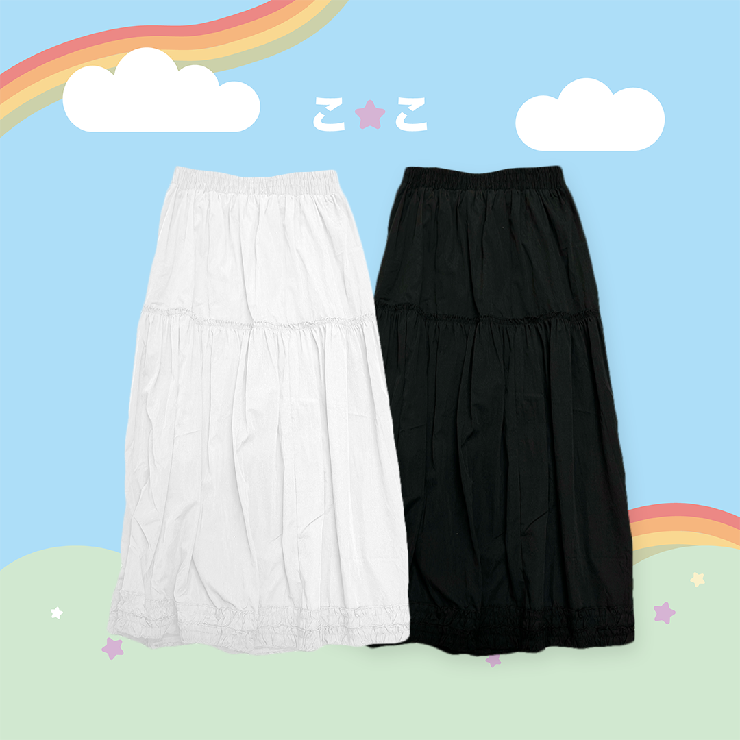 こ♡こ 荷葉邊皺摺長裙