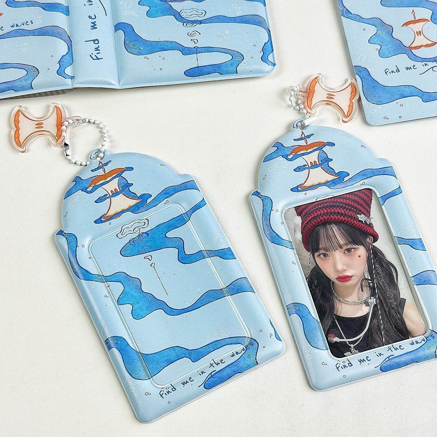 Ins Style Blue Ocean Apple Card Holder