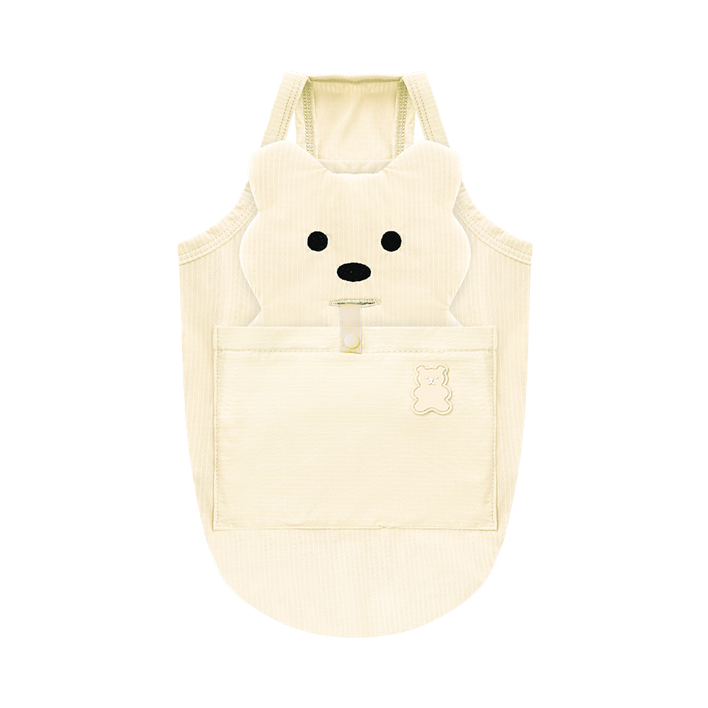puppygallery｜貝爾熊涼感背心 淡黃