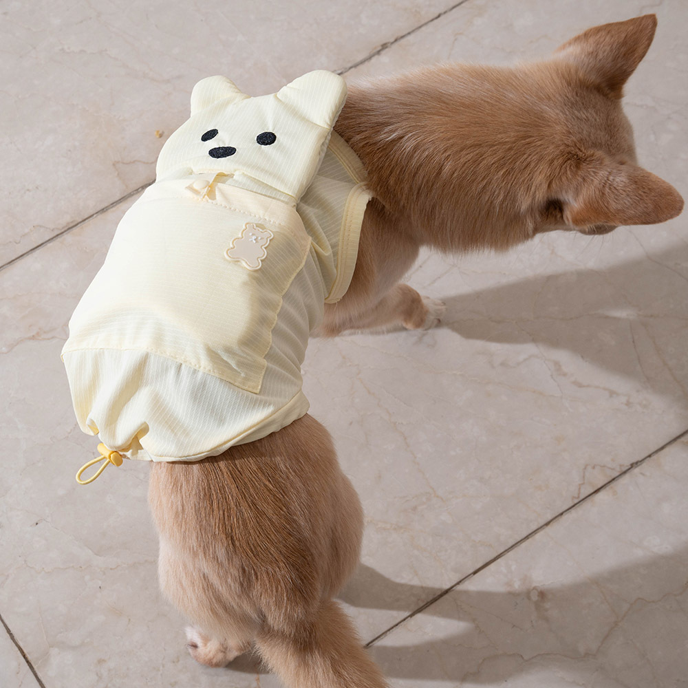puppygallery｜貝爾熊涼感背心 淡黃
