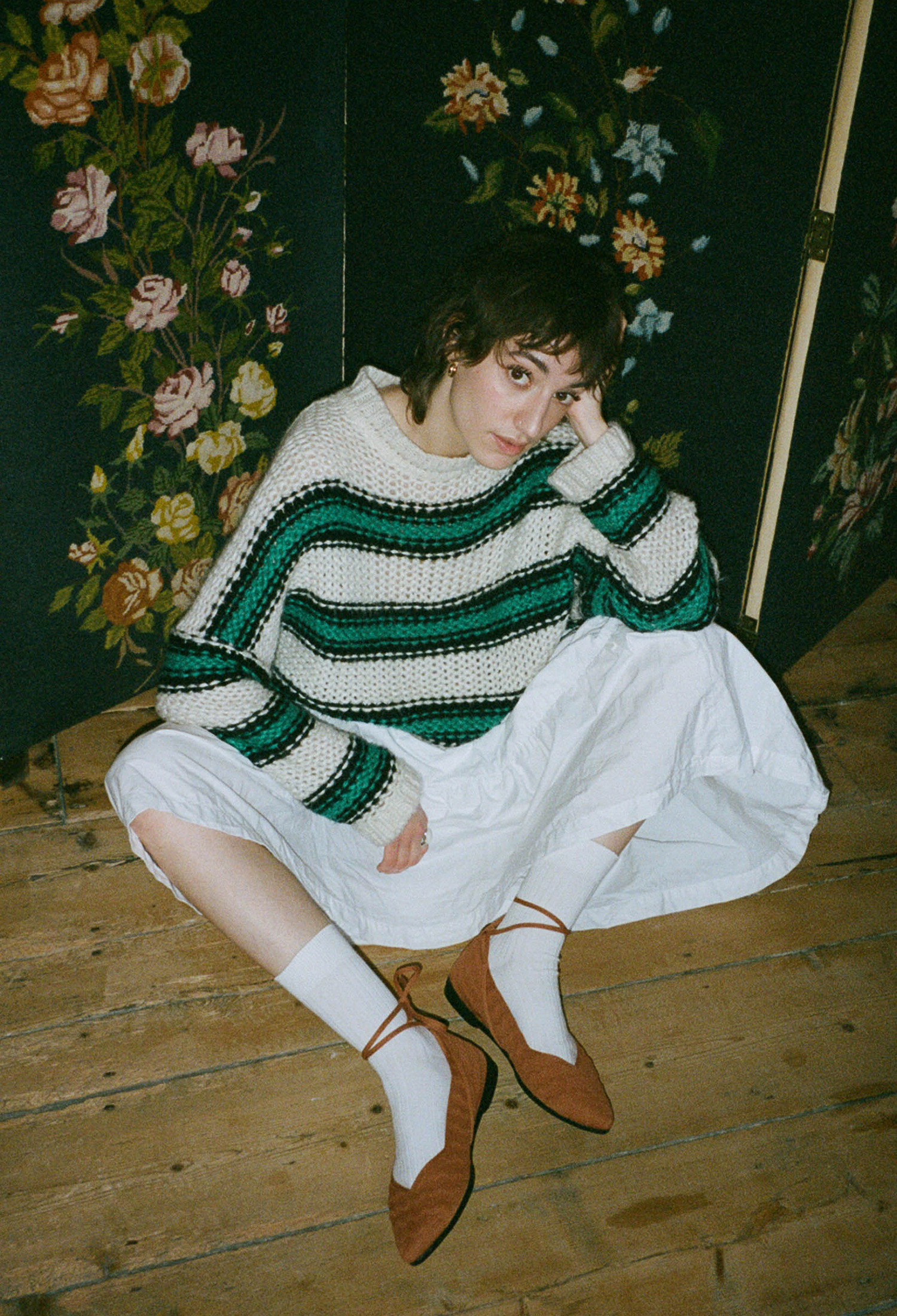 沙丘平底鞋 赭色山型紋