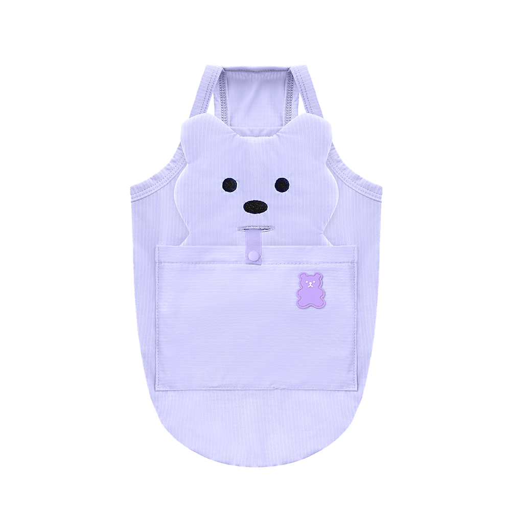 puppygallery｜貝爾熊涼感背心 淡紫