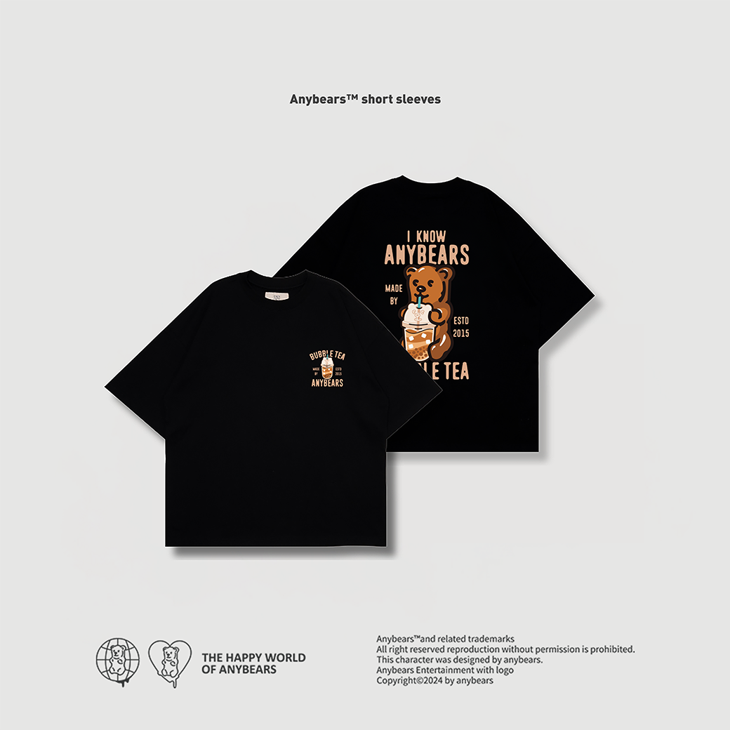 ANYBEARS® Bubble BEAR 黑糖厚奶熊 短Tee