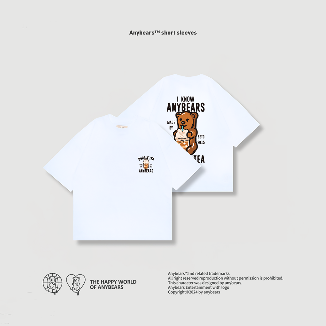 ANYBEARS® Bubble BEAR 黑糖厚奶熊 短Tee