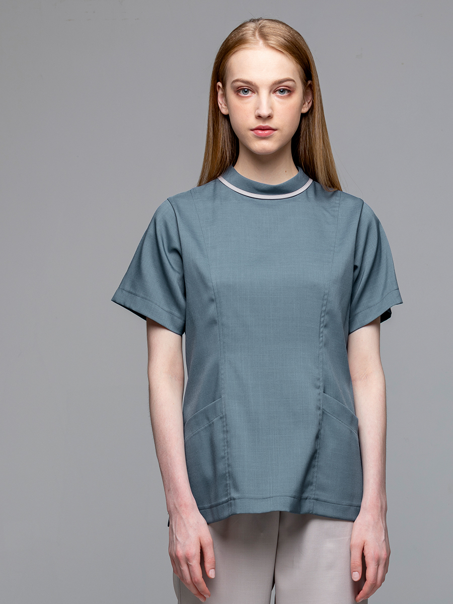 【 AS717-W6 】女刷手上衣-ASV薄彈布-灰蒼藍