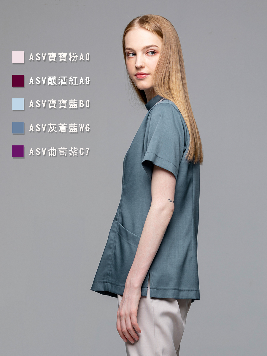 【 AS717-W6 】女刷手上衣-ASV薄彈布-灰蒼藍