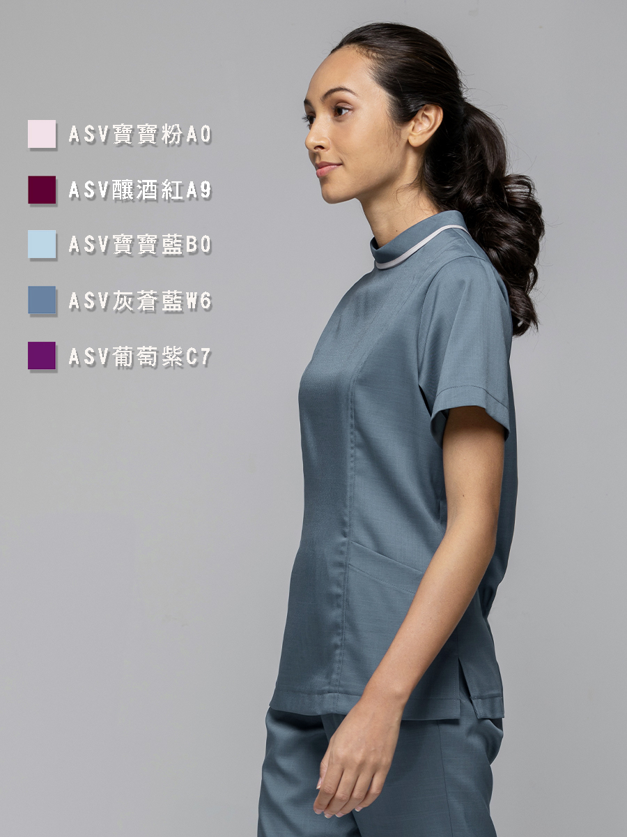 【 整套販售 】AS717-W6 女刷手服套裝-ASV薄彈布-灰蒼藍