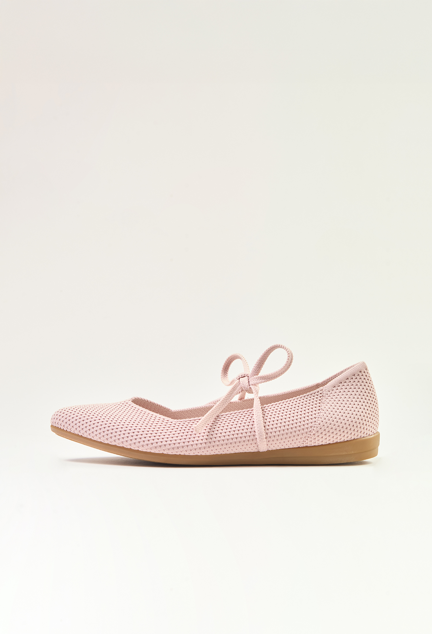 鉤針背心平底鞋 裸膚粉