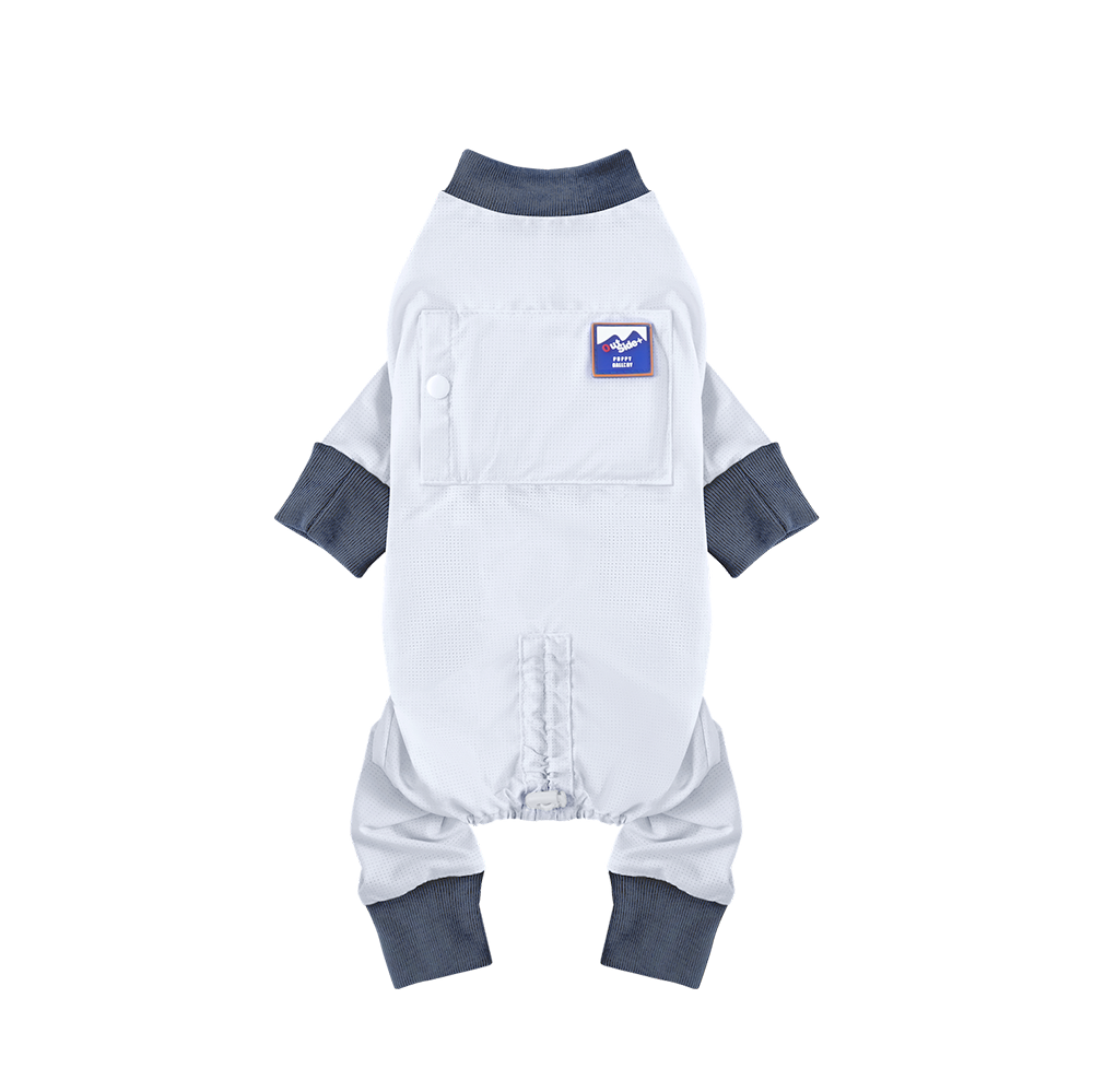 puppygallery｜外出涼感四腳衣 藍白