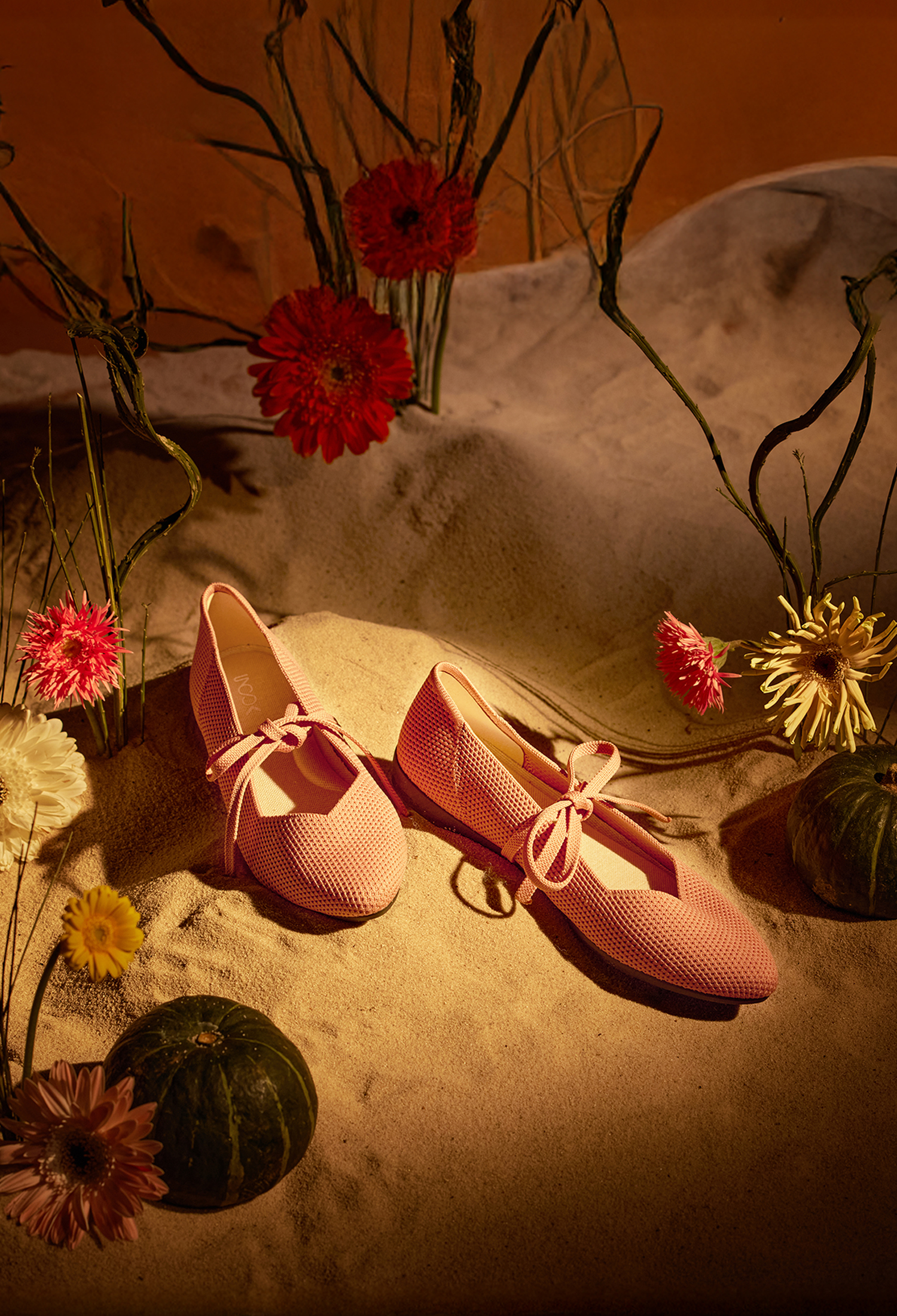 鉤針背心平底鞋 玫瑰粉