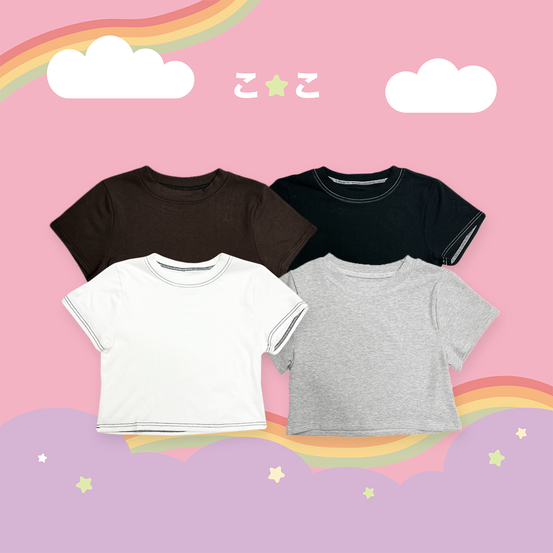 こ♡こ 彈力車線短版上衣