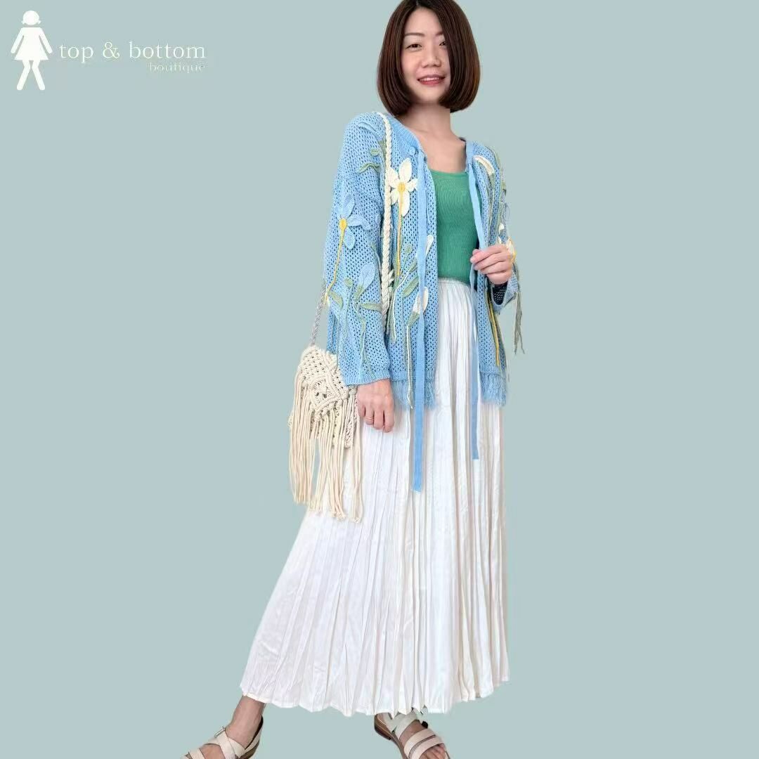 ELASTIC WAISTED WRINKLED MIDI SKIRT