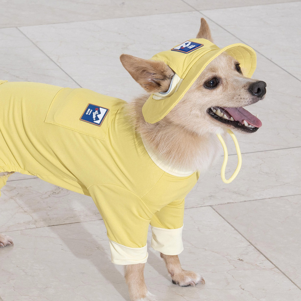 puppygallery｜外出涼感四腳衣 檸檬黃
