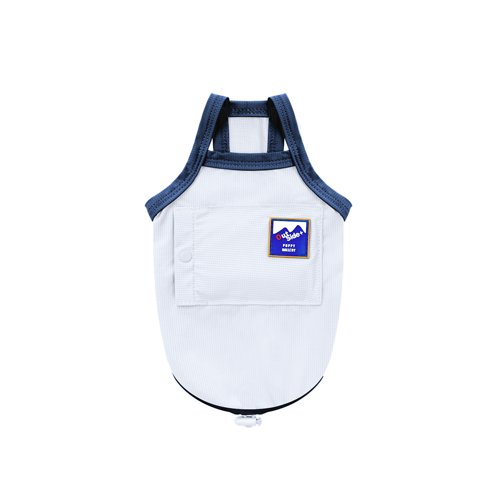 puppygallery｜外出涼感背心 藍白