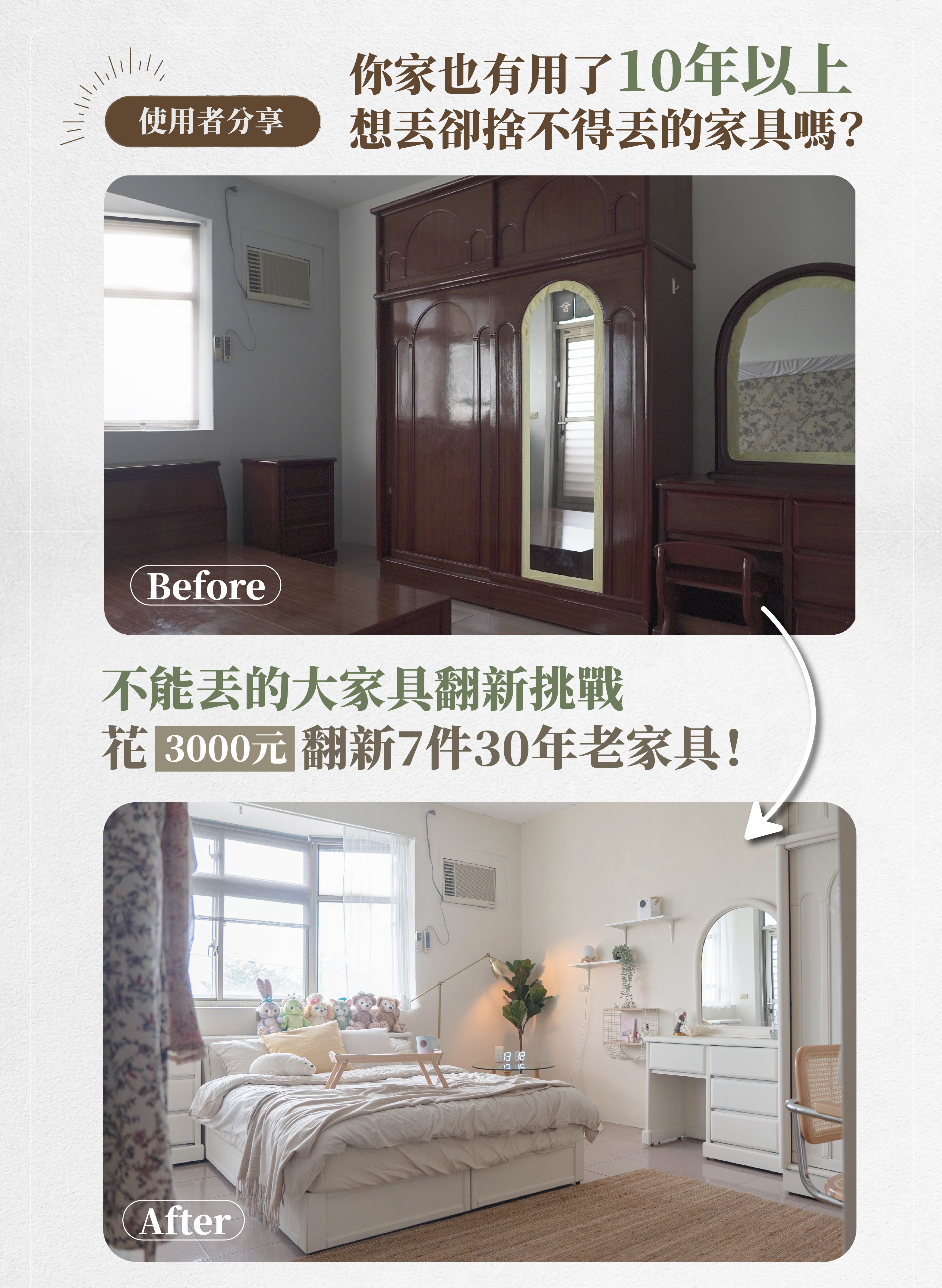 用了10年的家具捨不得丟嗎？立即改造你的老舊家具吧