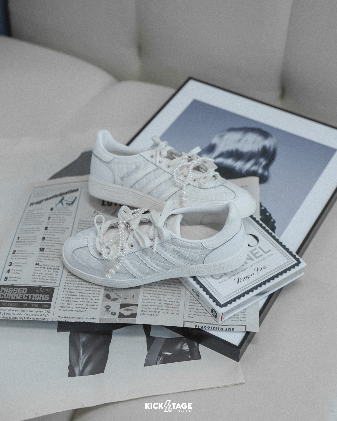 ADIDAS originals HANDBALL SPEZIAL 小香風 白菱格紋 休閒鞋 運動鞋【KJ0854】