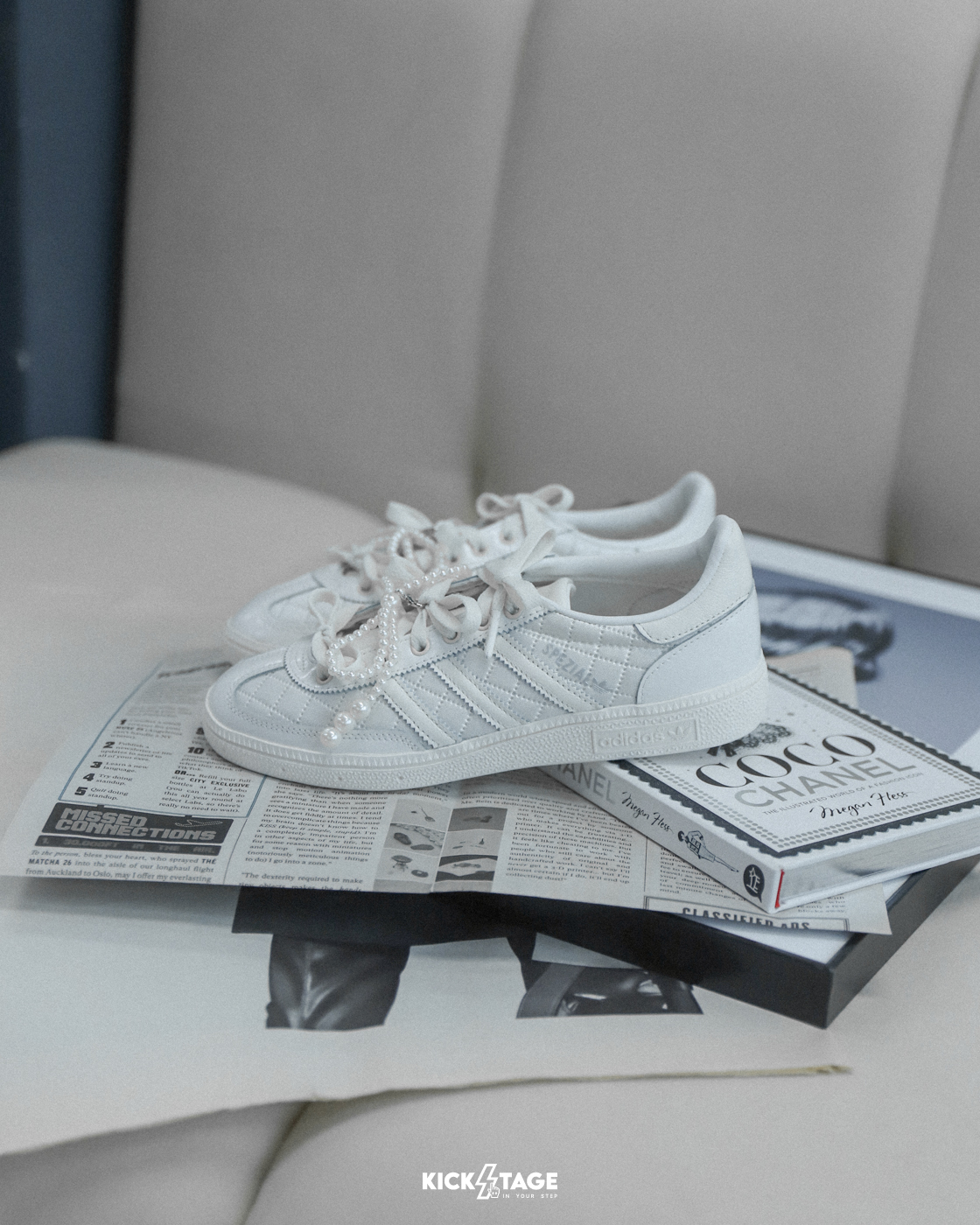 ADIDAS originals HANDBALL SPEZIAL 小香風 白菱格紋 休閒鞋 運動鞋【KJ0854】