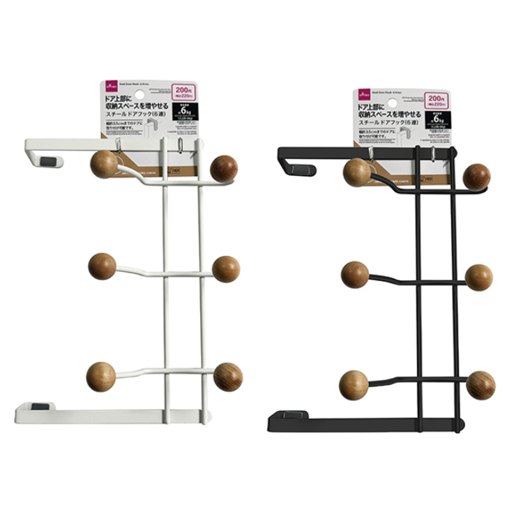 門後掛勾/6連 白、黒