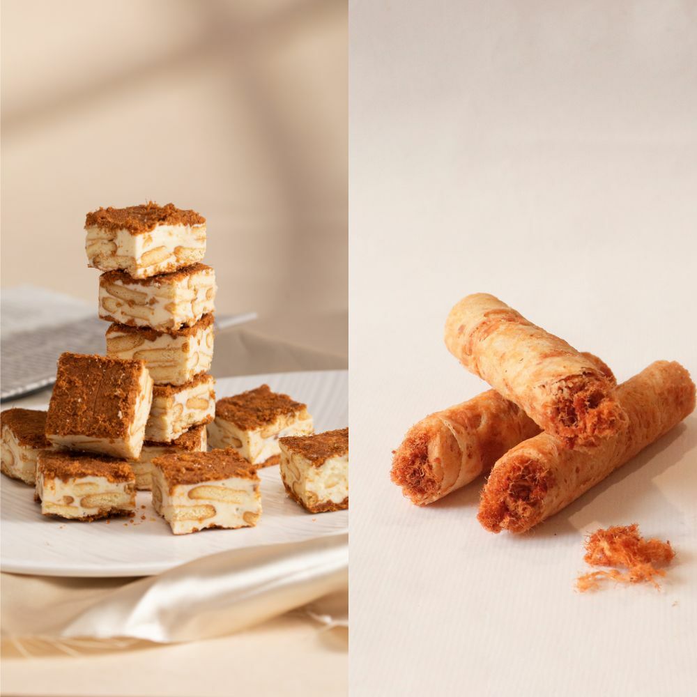 【超優組合】1雙層肉鬆雪Q餅+1爆餡肉鬆蛋捲