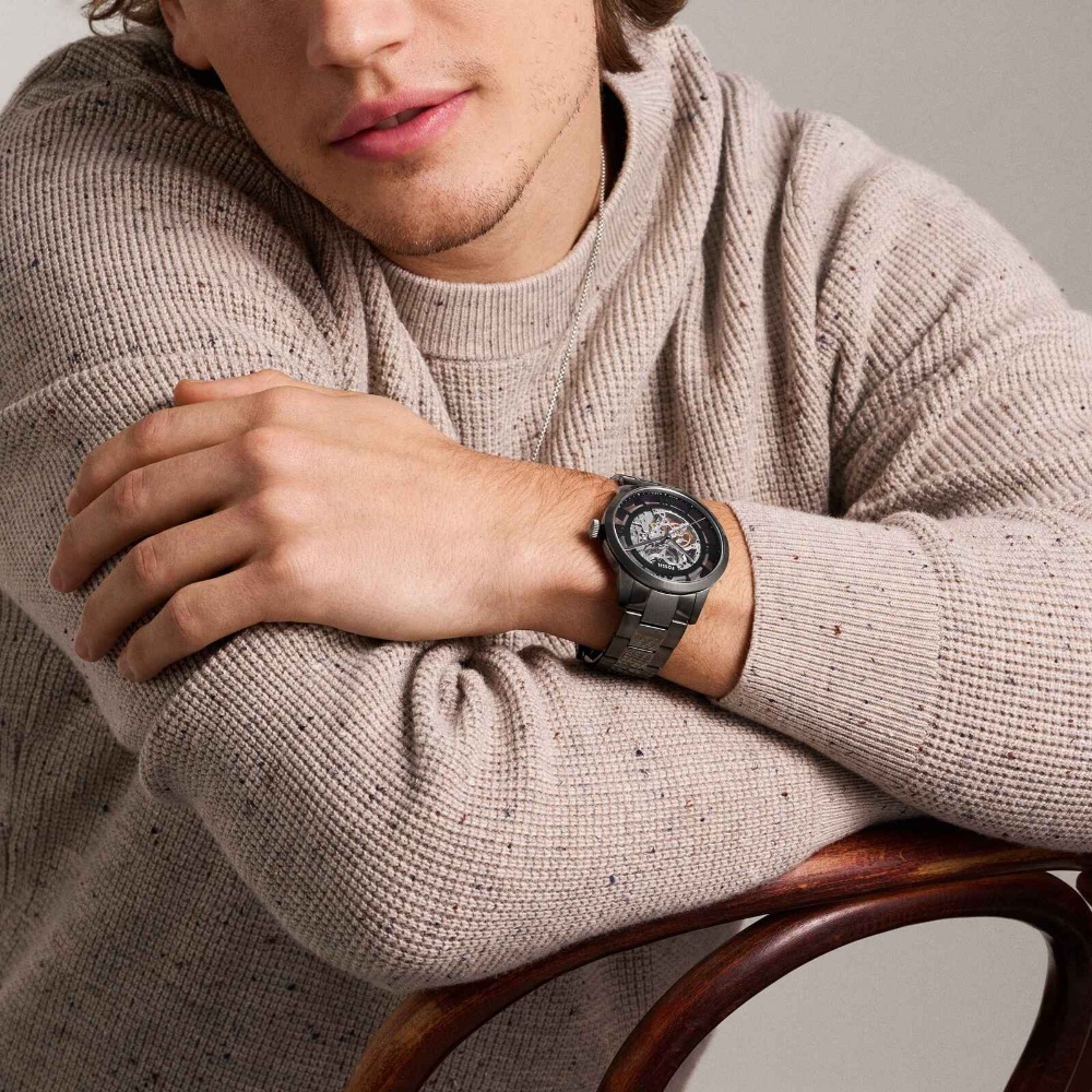 Townsman 摩登都會機械手錶 鐵灰色不鏽鋼錶帶 44MM ME3268