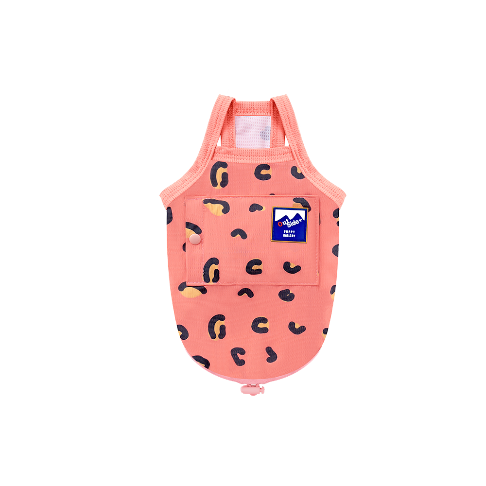 puppygallery｜豹紋涼感背心 珊瑚橘
