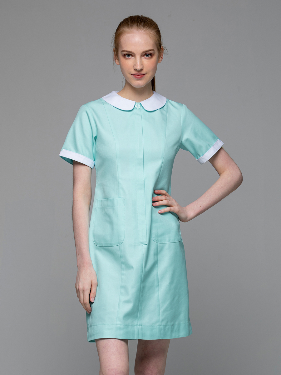 【 B122-D0 】女護理洋裝-B立挺布-天堂藍