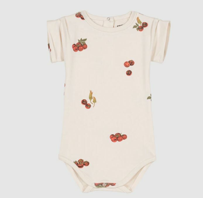 STUDIO BOHEME PARIS pima棉蕃茄包屁衣 Bodysuit Bama-Off white tomatoes