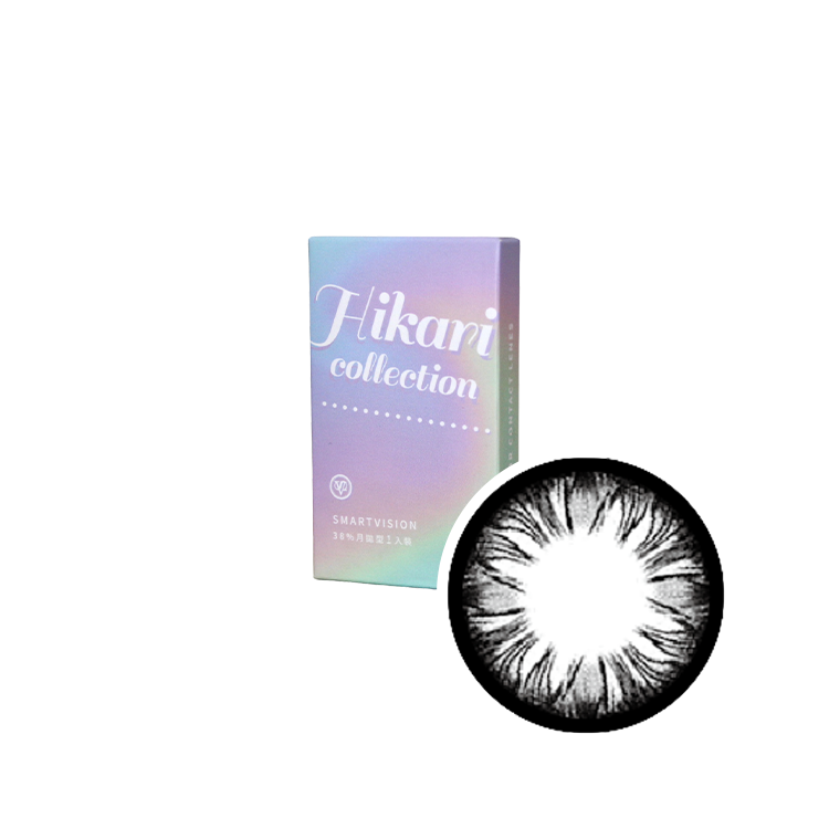 睛靈Hikari光系列彩色月拋(1片)暗夜黑