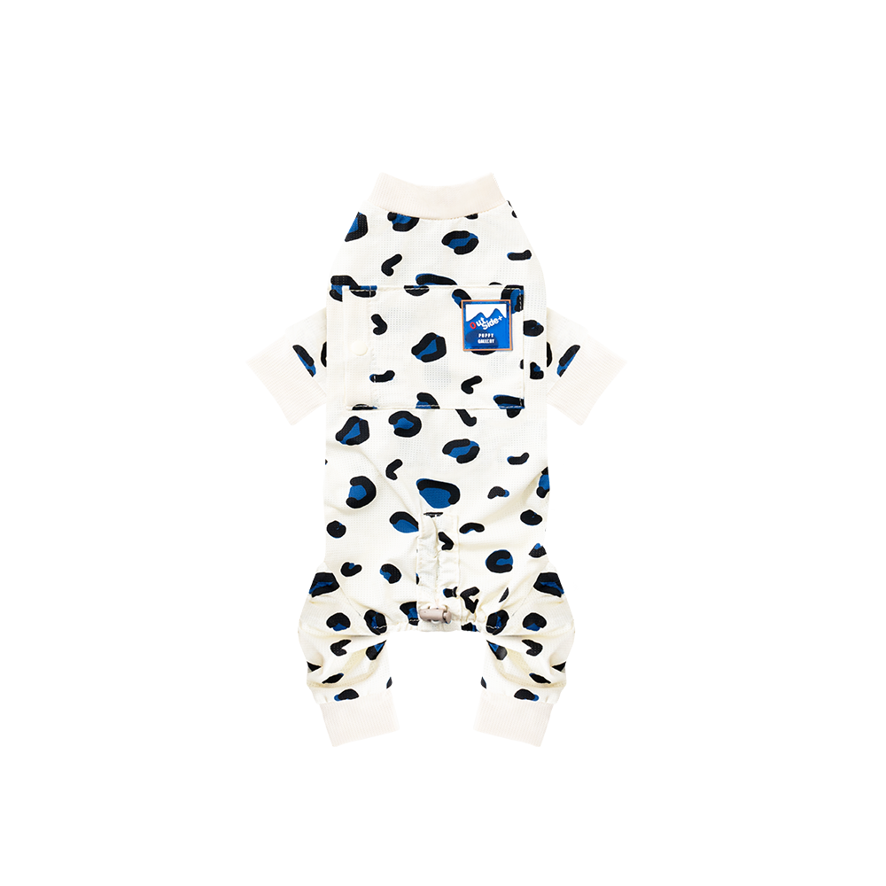 puppygallery｜豹紋涼感四腳衣 象牙白