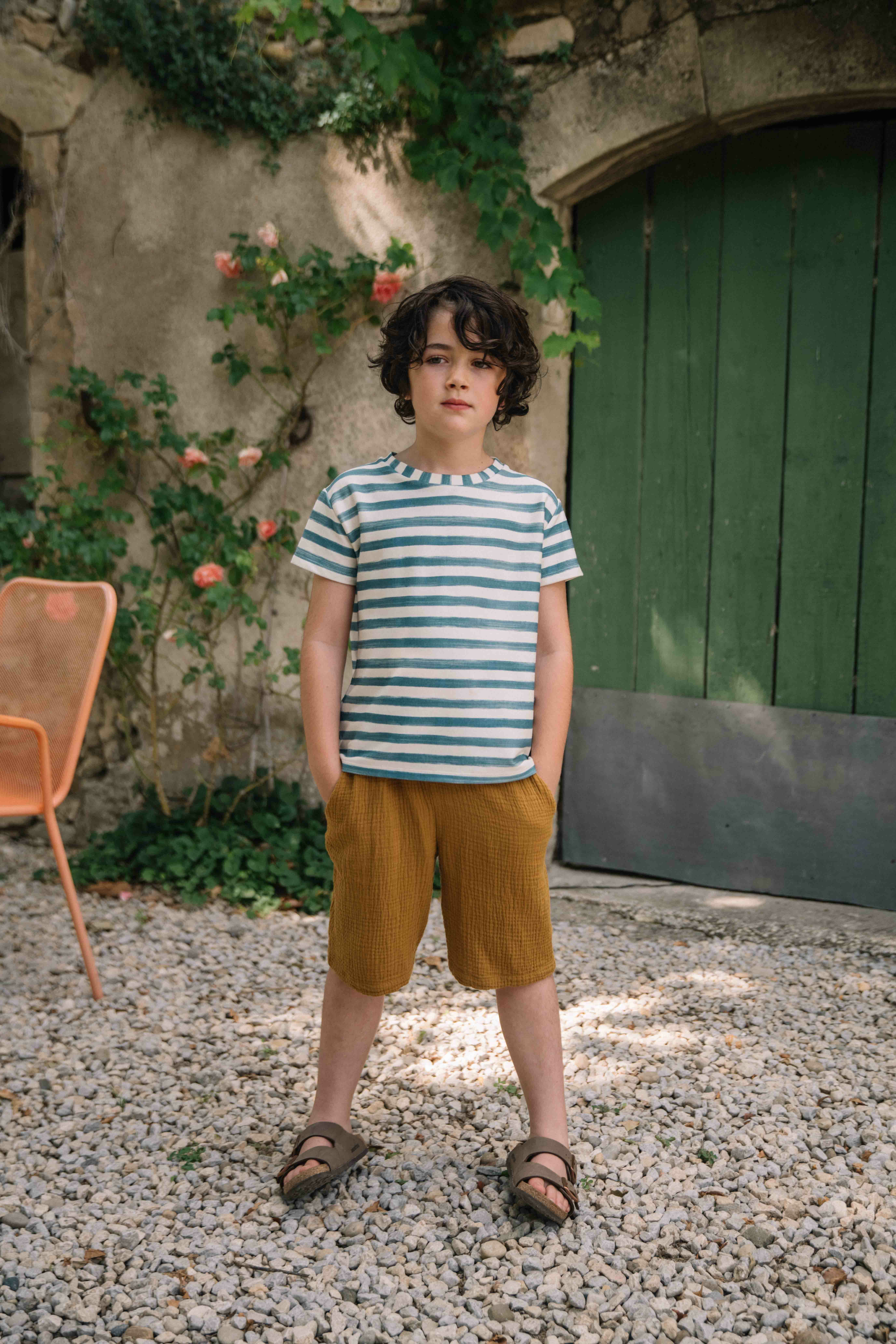 STUDIO BOHEME PARIS pima棉條紋上衣 T-shirt Essential-blue stripes