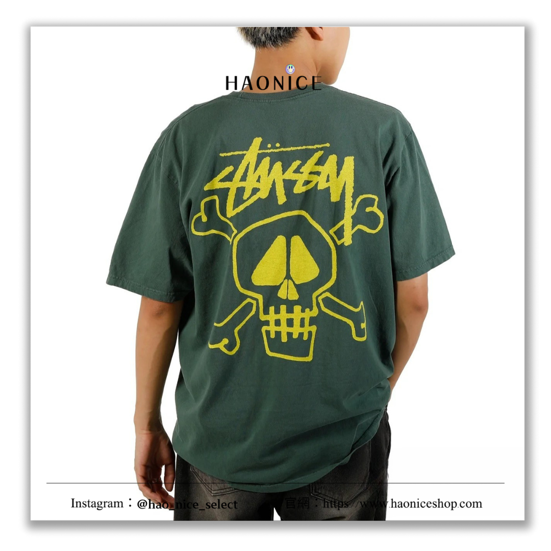 【HAO NICE 】美國🇺🇸街頭潮流 Stussy 25SS 春夏新款 前後骷髏LOGO 街頭穿搭必備款🔥 百搭短T