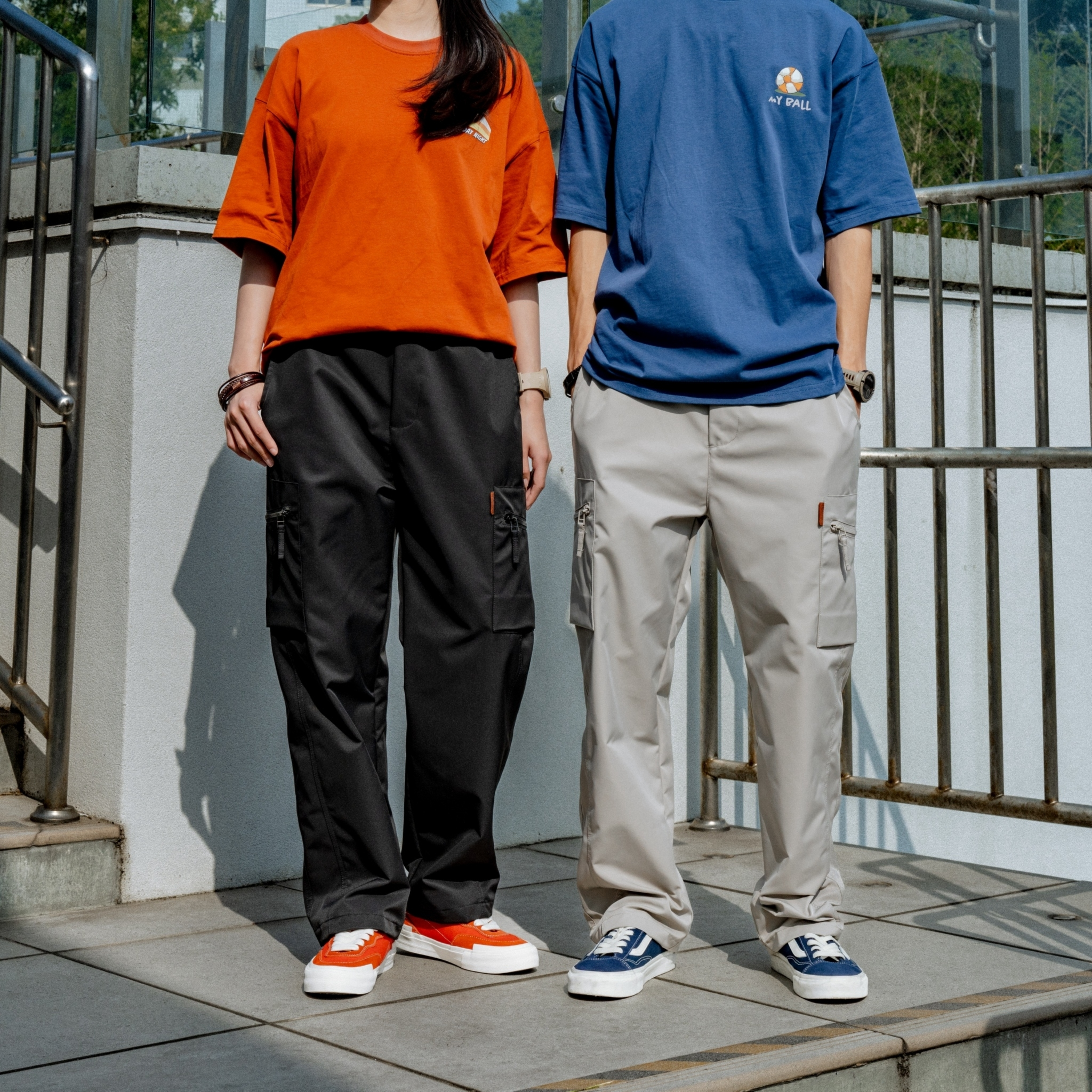 SBG 方形拉鍊口袋微寬長褲 SB3158