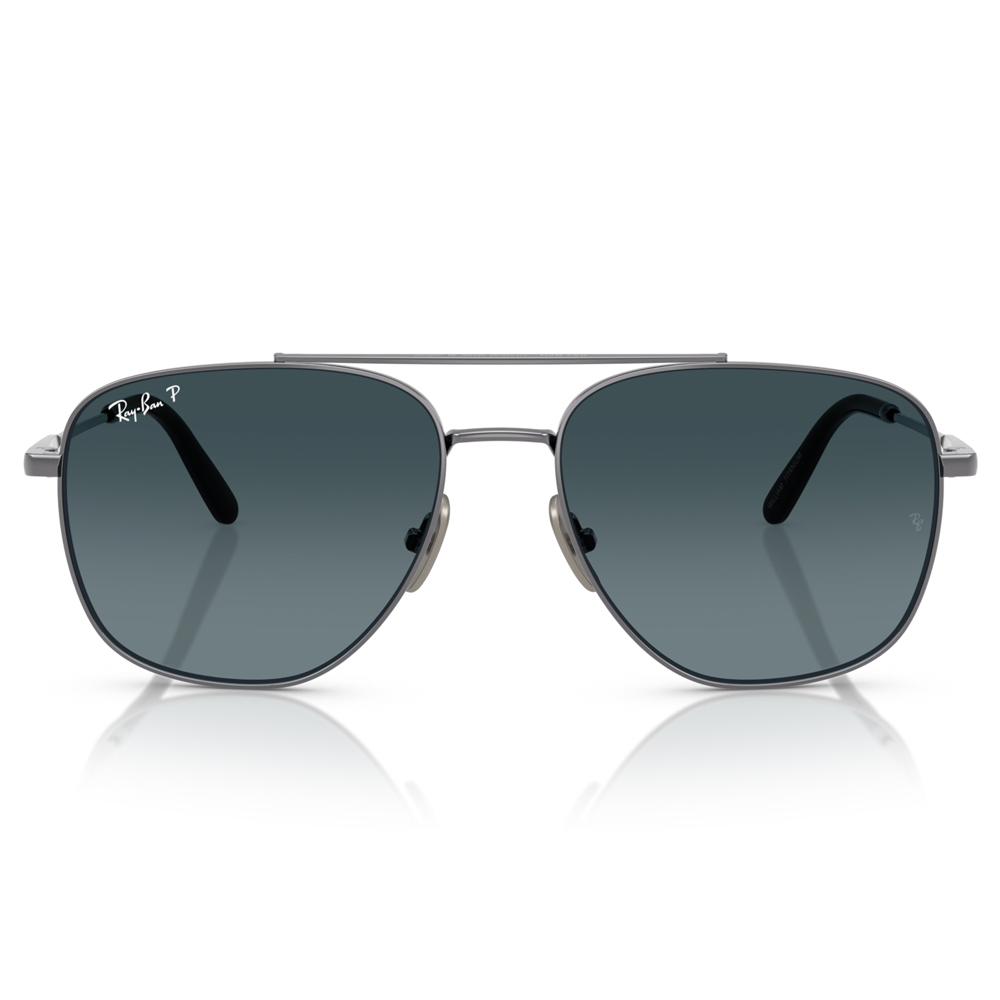 【RayBan】RB8097 165/S3-59mm 飛行員偏光太陽眼鏡♣ (槍灰 深藍漸變片) #日本製純鈦系列