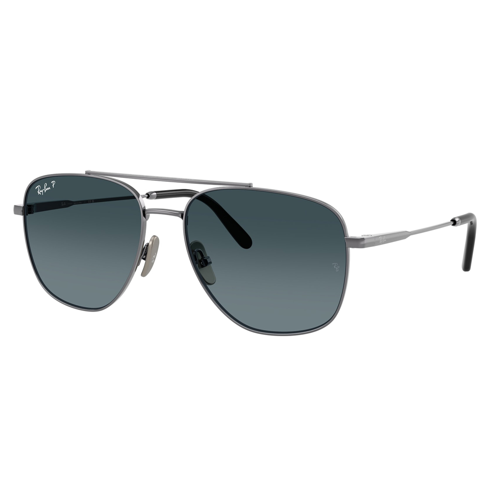 【RayBan】RB8097 165/S3-59mm 飛行員偏光太陽眼鏡♣ (槍灰 深藍漸變片) #日本製純鈦系列