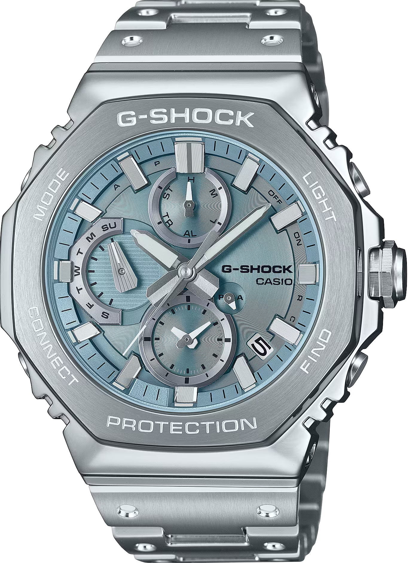萬年鐘錶 - G-SHOCK  太陽能藍芽八角錶殼系列不鏽鋼運動電子錶 GMC-B2100AD-2 錶徑 : 46.3 mm
