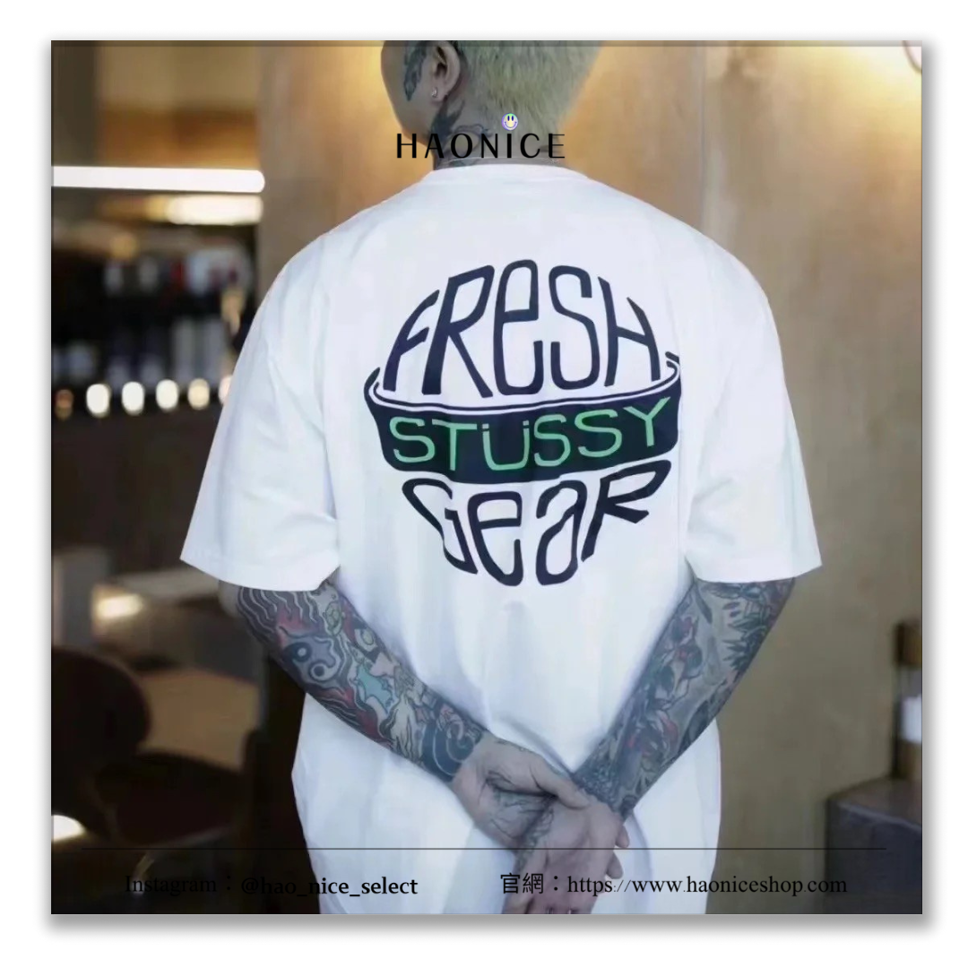 【HAO NICE 】美國🇺🇸街頭潮流 Stussy 24SS 春夏新款 Plush Tee 經典圓形地球字母Logo 百搭短T🔥