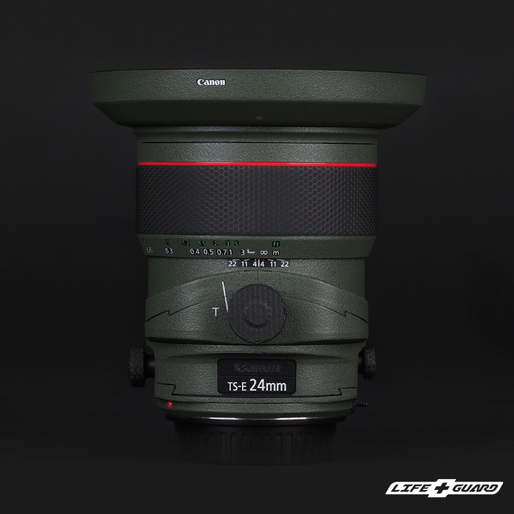 LIFE+GUARD 鏡頭貼膜安裝示意，適用 Canon TS-E 24mm F3.5 L II 鏡頭