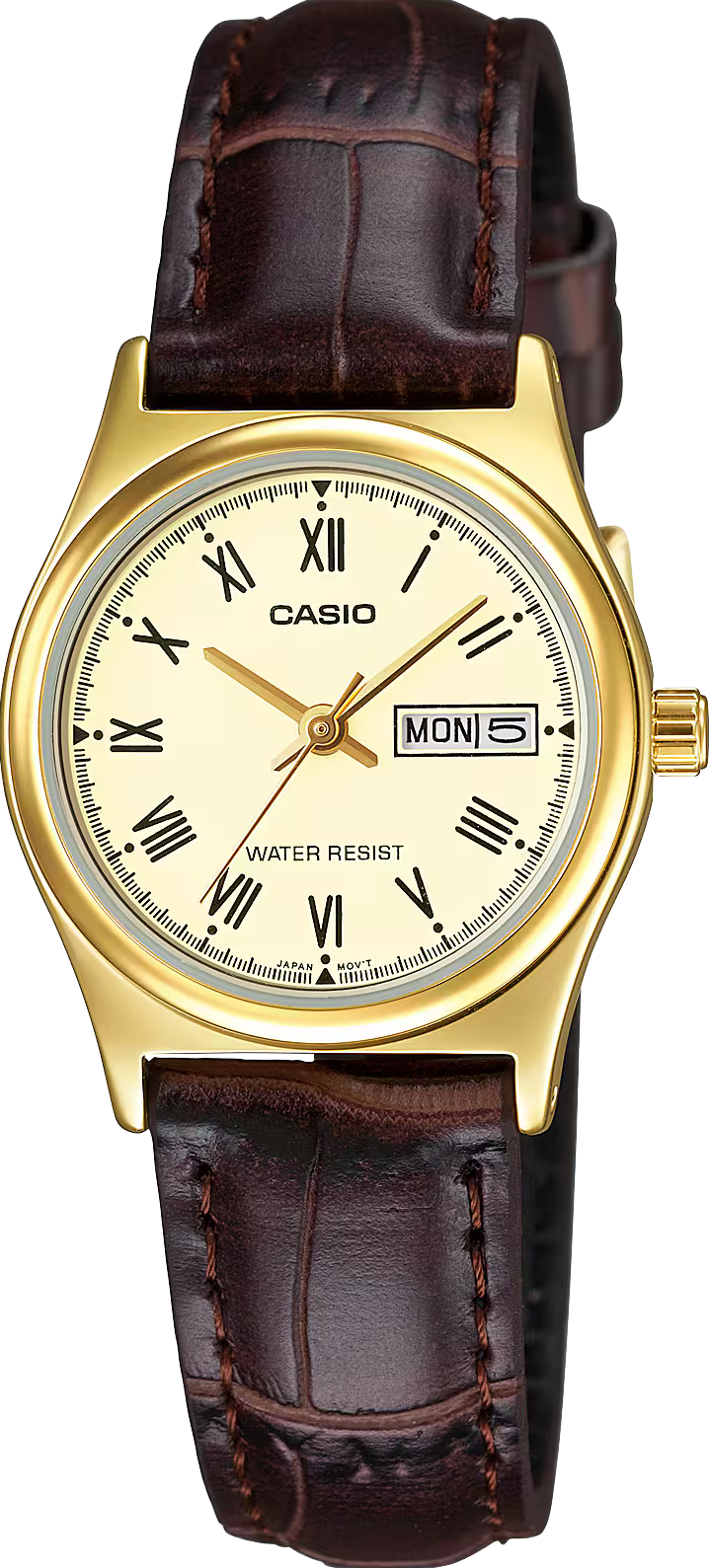 萬年鐘錶 - CASIO 卡西歐  英倫復古星期日期皮革款女錶 LTP-V006GL-9B 錶徑25MM