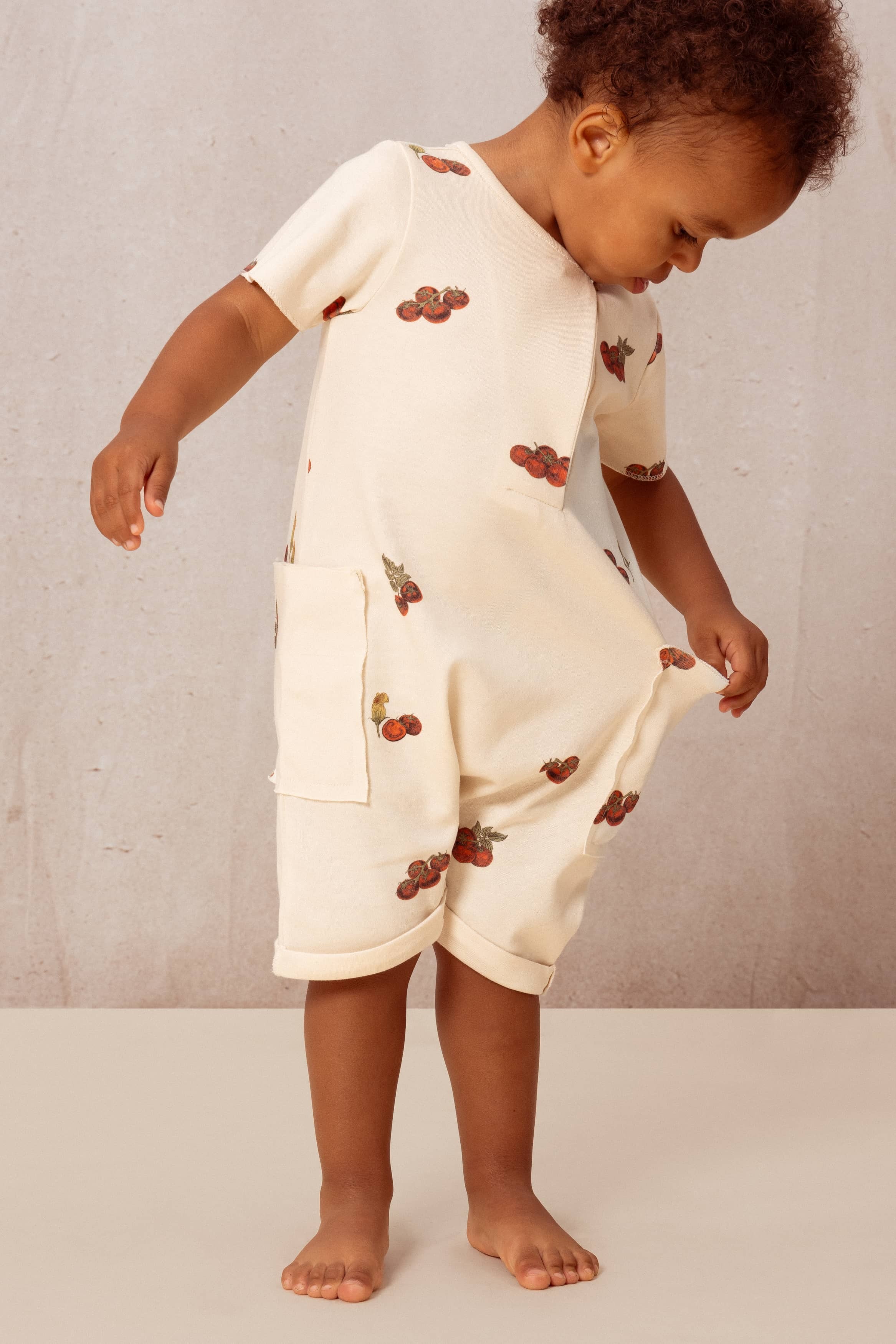 STUDIO BOHEME PARIS pima棉大口袋連身衣 Jumpsuit Aimé-Off white tomatoes