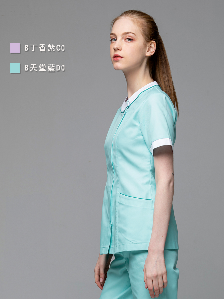 【 B210-D0 出清款】女護理上衣-B立挺布-天堂藍
