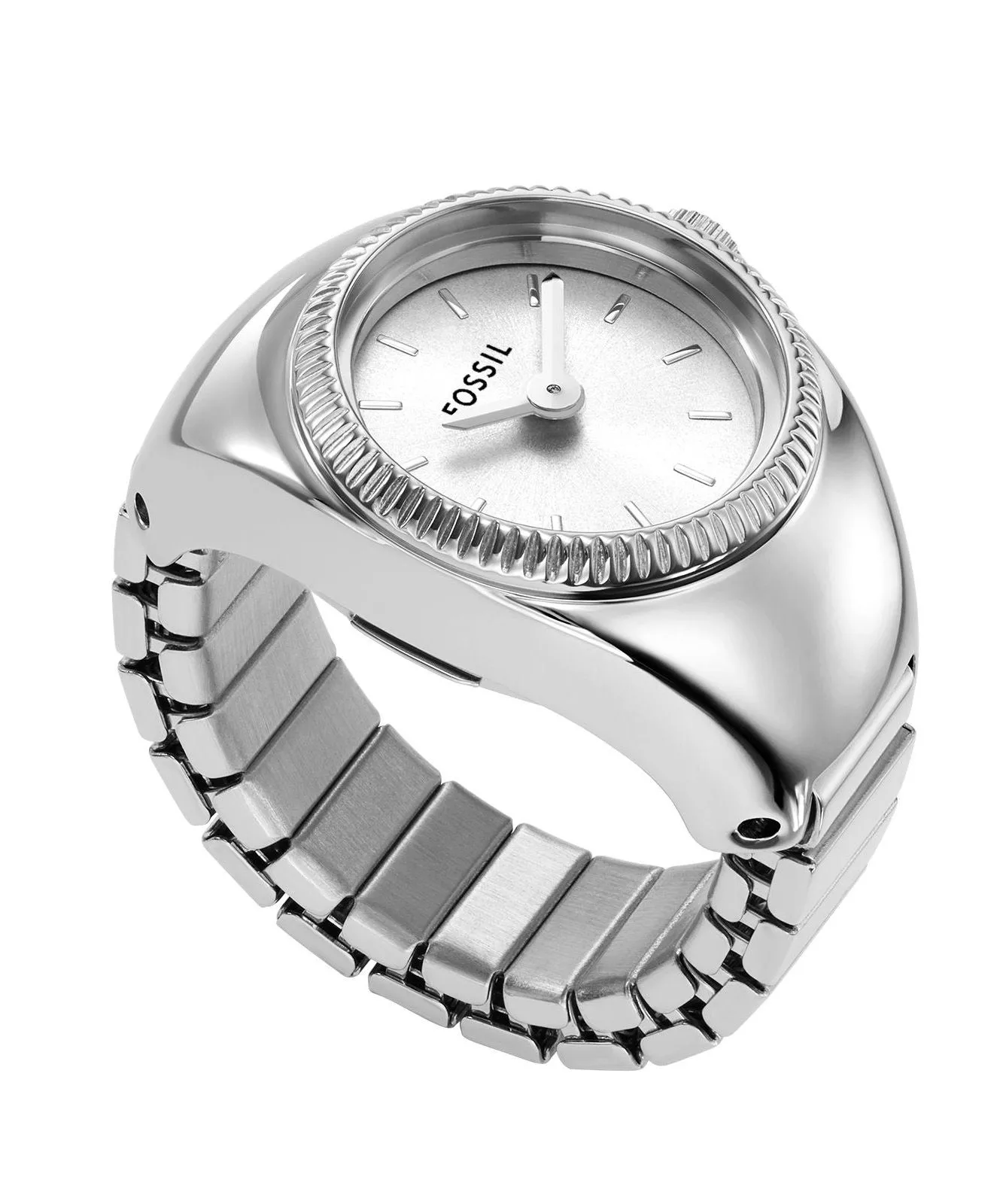 萬年鐘錶 - Fossil   白色面盤簡約款手錶戒指  ES5245 錶徑15MM