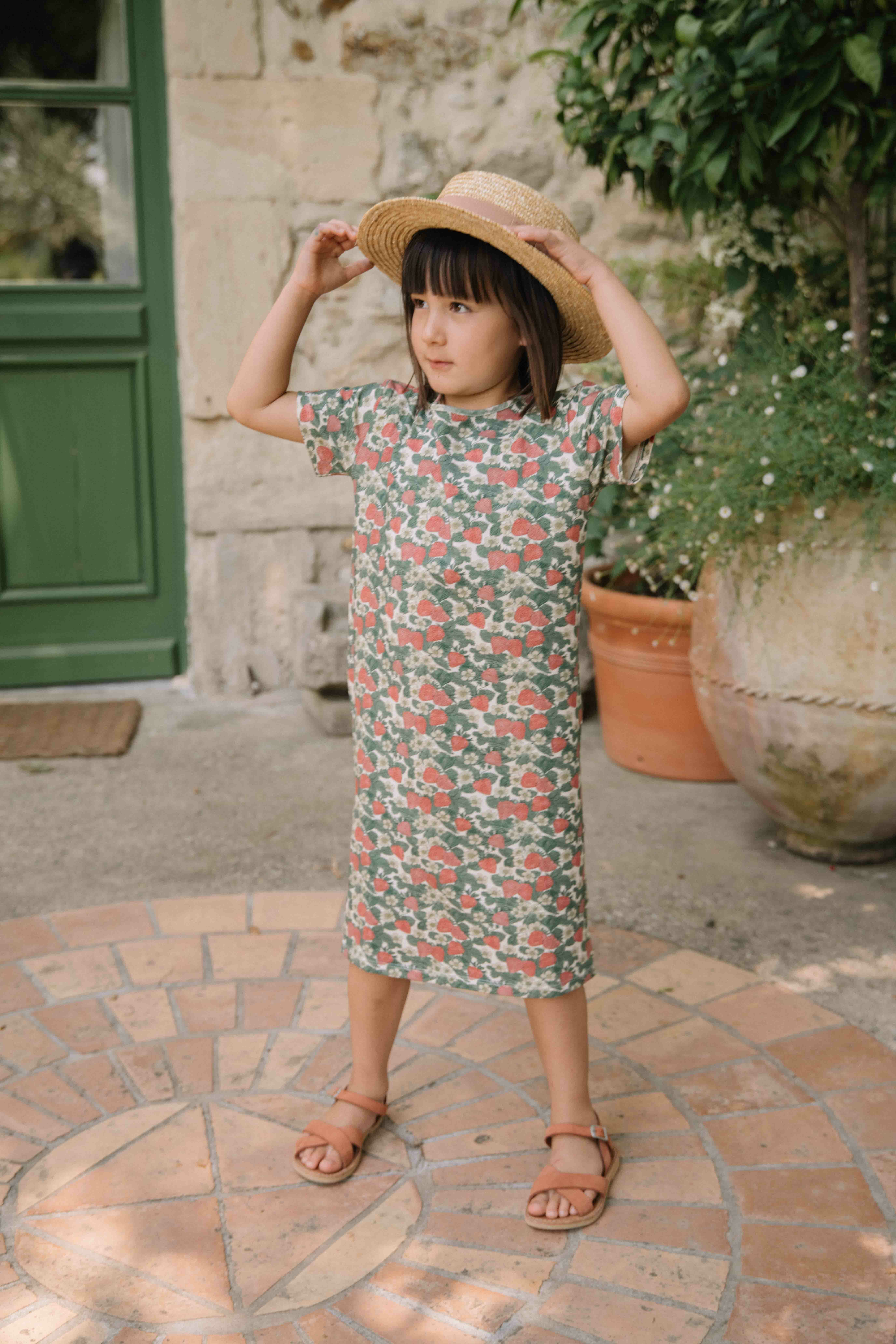 STUDIO BOHEME PARIS 有機棉草莓連身裙 Dress Tuba-Strawberries