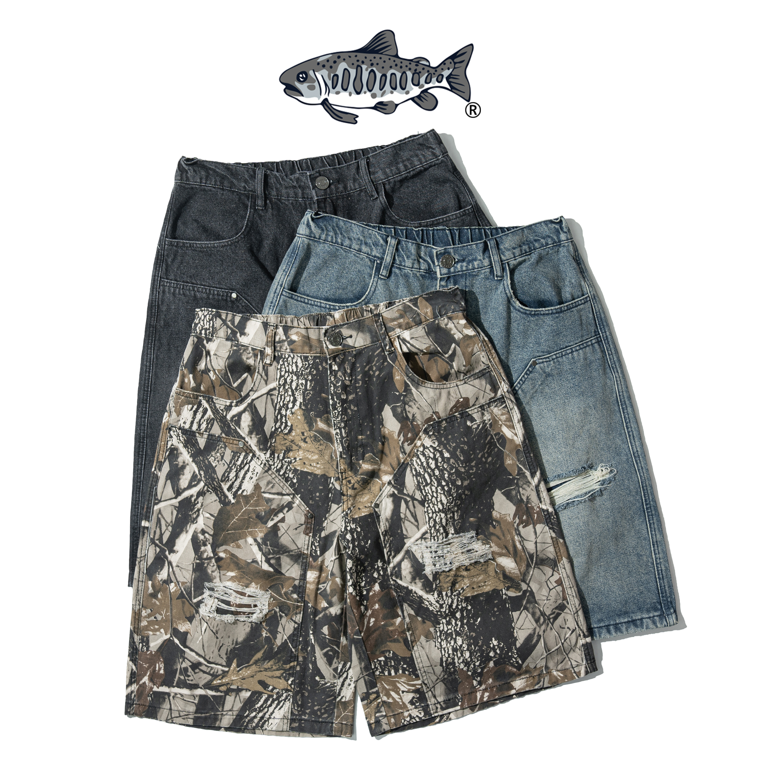 AGILITY Distressed Baggy Jorts 貼布 破壞 七分牛仔短褲 [J88]