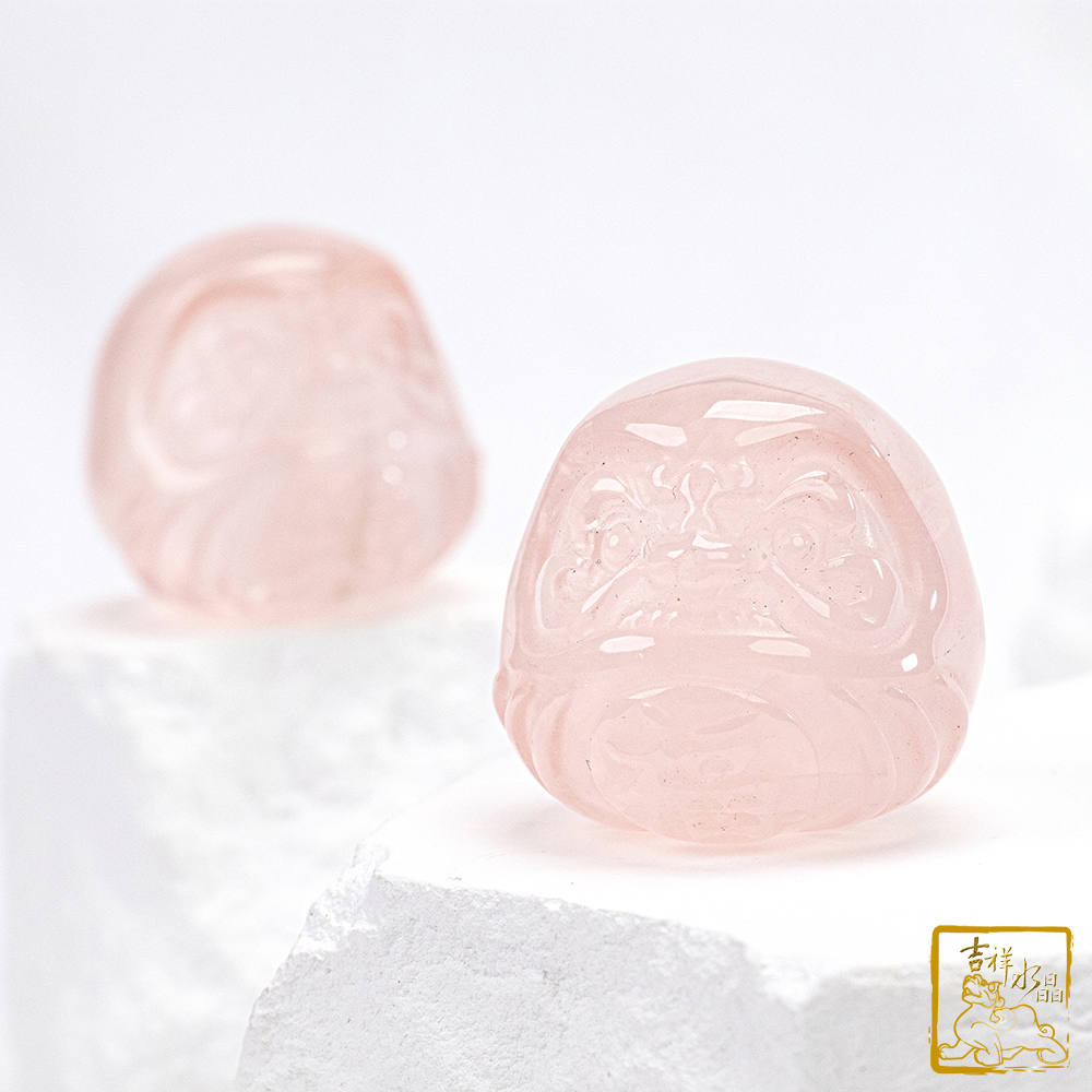 粉水晶達摩不倒翁 55g 開運祈福