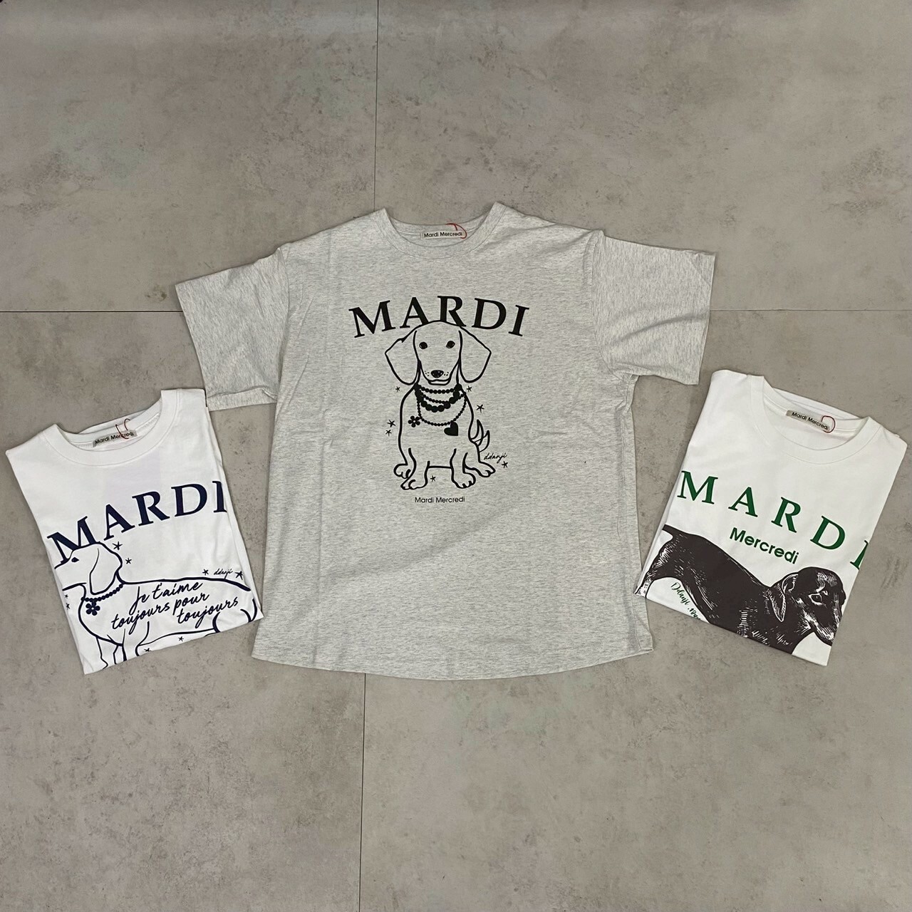 MARDI MERCREDI 臘腸狗 美式復古 印花短T