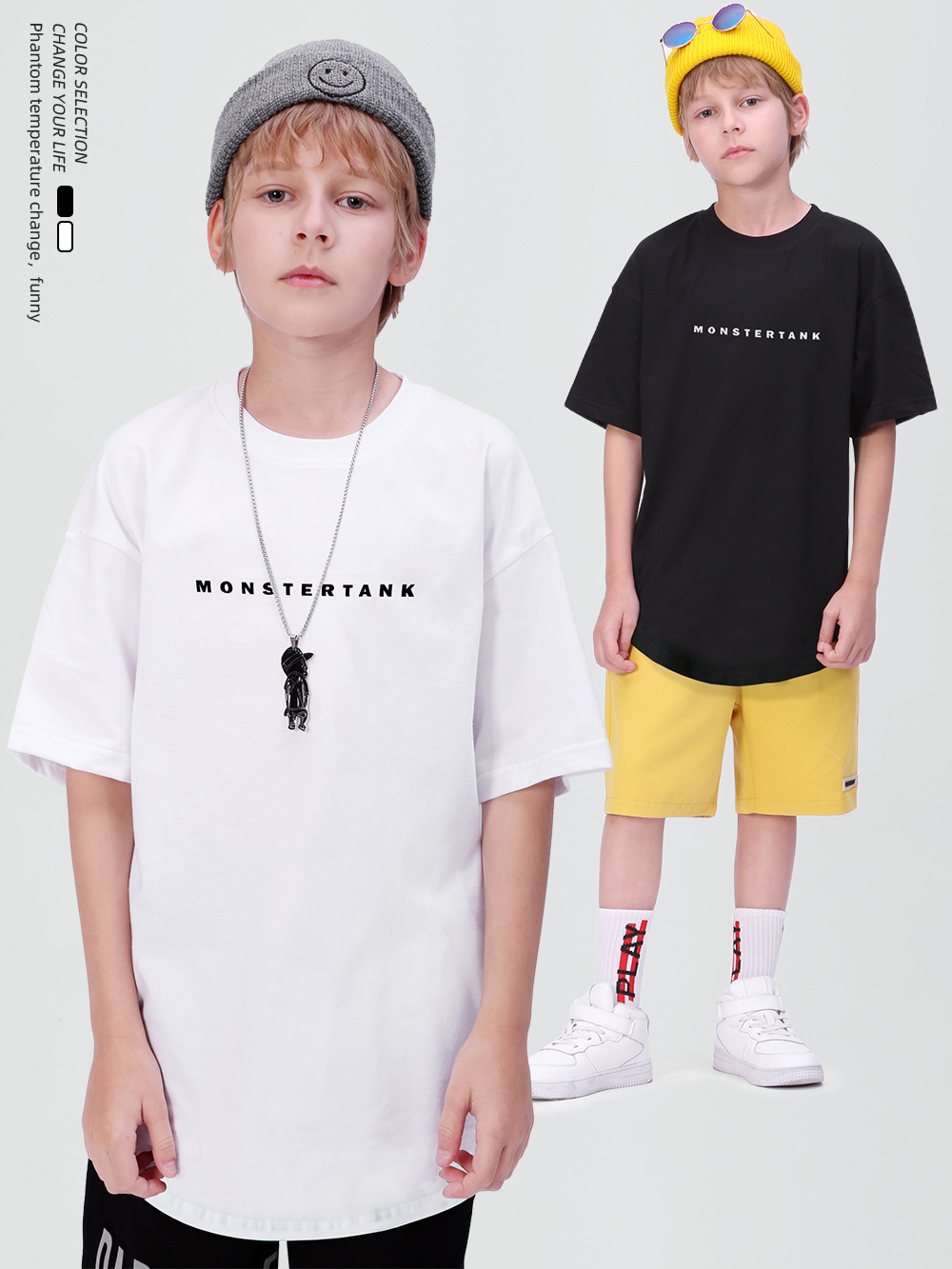 簡約字母圓弧短袖T