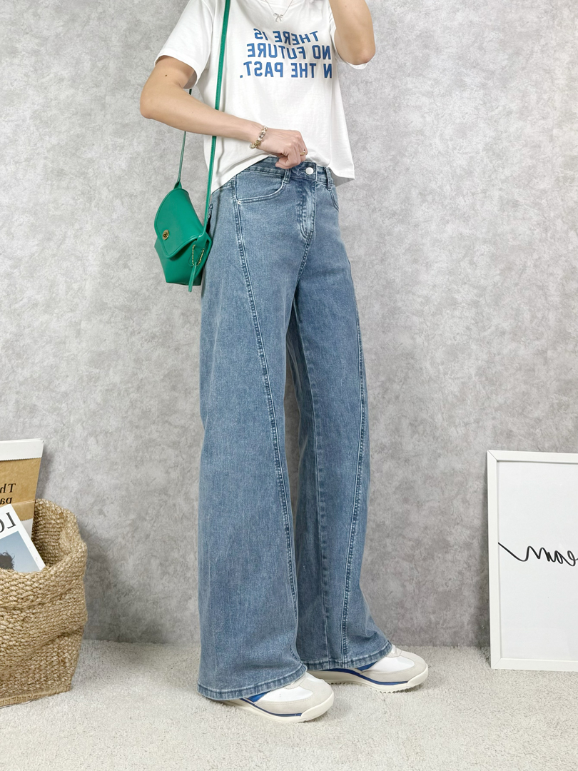 有大膽3D裁線的厚磅寬褲